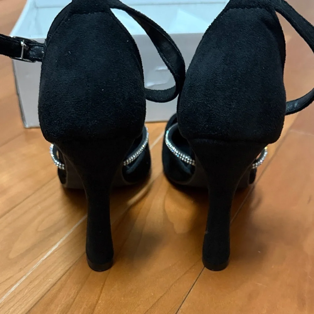 Elegant Black Ankle Strap Heels